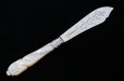 画像3: アンティークシルバー、純銀製（925）1896年 手彫り　葉模様のブレード　バターナイフ