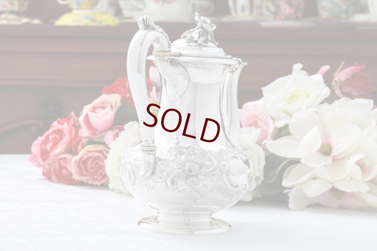 画像4: 純銀製(925) アンティークシルバー 1853年 ヴィクトリアンロココスタイル コーヒーポット (4)