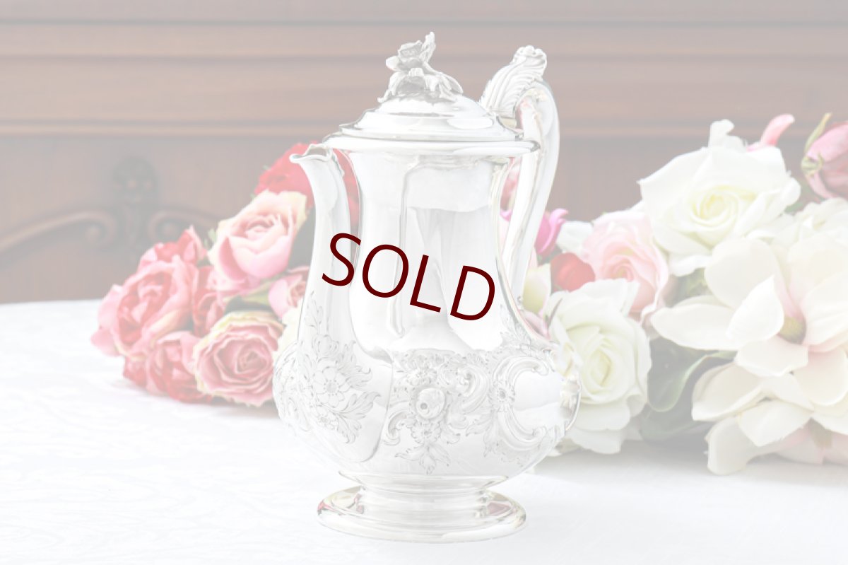 画像2: 純銀製(925) アンティークシルバー 1853年 ヴィクトリアンロココスタイル コーヒーポット (2)