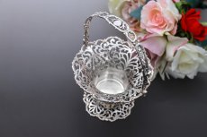 画像5: アンティークシルバー、純銀製（９２５）1910年 マッピン＆ウェッブ　透かし細工が美しい、　フラワーバスケット (5)