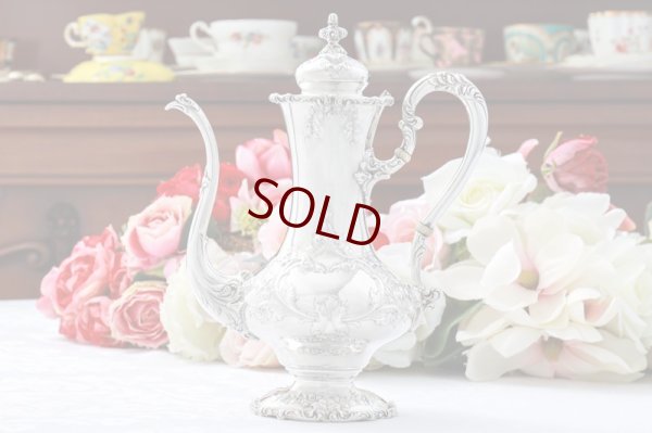 画像2: アンティークシルバー、純銀製(925) 1900年前後 アメリカ製ロココスタイル　お花とスクロールコーヒー3点セット