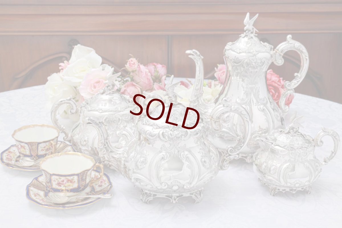 画像1: 純銀製(925) 1862年 希少　特級 ヴィクトリアンロココ/ ルイスタイル　ティー&コーヒーセット (1)