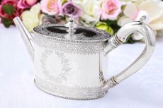 画像10: アンティークシルバー、純銀製(925)　1876年　葉模様のリースとリボン　カンシェイプ　ティー＆コーヒーセット (10)