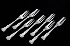 画像1: ヴィンテージシルバー、純銀製（925）1964年 キングスパターン　ケーキフォーク7 本セット (1)