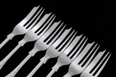 画像3: ヴィンテージシルバー、純銀製（925）1964年 キングスパターン　ケーキフォーク7 本セット (3)