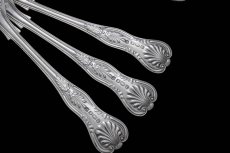 画像5: ヴィンテージシルバー、純銀製（925）1964年 キングスパターン　ケーキフォーク7 本セット (5)