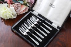 画像1: ヴィンテージシルバー、純銀製（925）1964年　アールデコ　ケーキフォーク6 本セット (1)