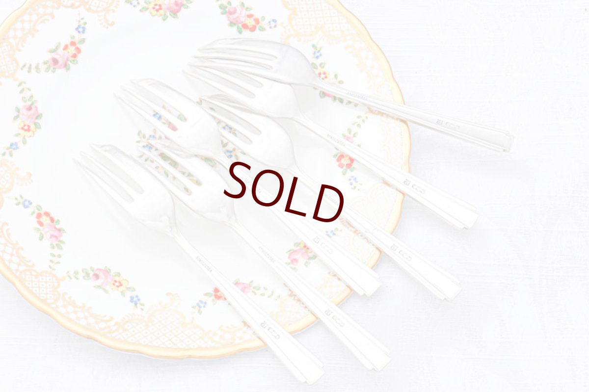 画像4: ヴィンテージシルバー、純銀製（925）1964年　アールデコ　ケーキフォーク6 本セット (4)