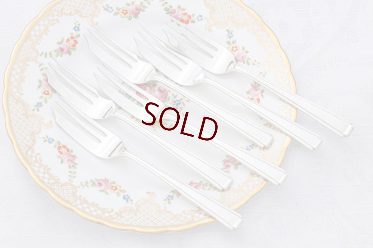 画像2: ヴィンテージシルバー、純銀製（925）1964年　アールデコ　ケーキフォーク6 本セット (2)