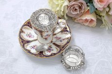 画像4: アンティークシルバー、純銀(835) 　オランダ　薔薇の 透かし細工のスタンド付きティーストレイナー (4)