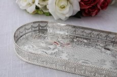 画像6: ヴィンテージシルバー　シルバープレート　　オーバル　バー　ギャラリートレイ (6)