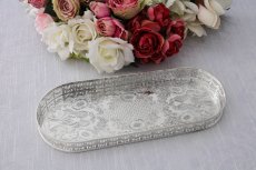 画像5: ヴィンテージシルバー　シルバープレート　　オーバル　バー　ギャラリートレイ (5)