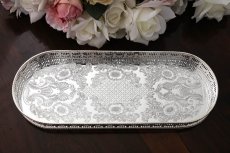 画像4: ヴィンテージシルバー　シルバープレート　　オーバル　バー　ギャラリートレイ (4)