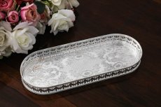 画像1: ヴィンテージシルバー　シルバープレート　　オーバル　バー　ギャラリートレイ (1)