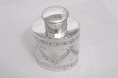 画像4: アンティークシルバー、シルバープレート 1907-30年代ごろ お花とリボンのガーランド ティーキャディー (4)