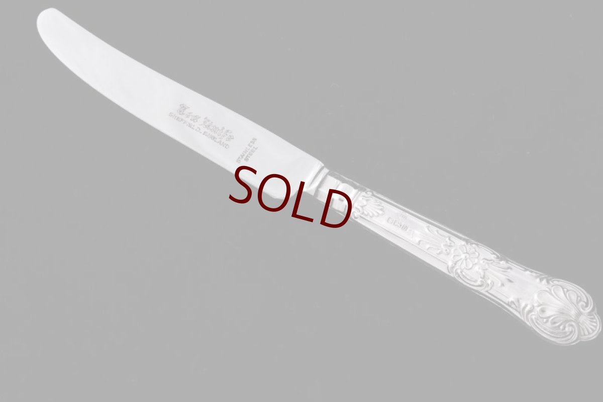 画像5: ヴィンテージシルバー、純銀(925) 1976年　ステンレスブレード  純銀 クイーンズパターンハンドル  ティーナイフ6本セット (5)