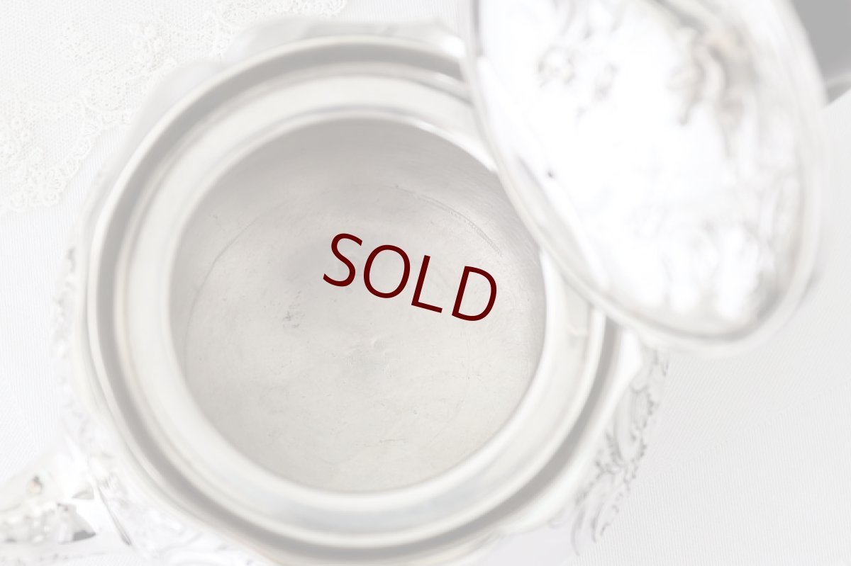 画像9: アンティークシルバー、純銀製（925）1900年 バーナード スクロールとお花のバチェラーサイズ　ティーポット (9)