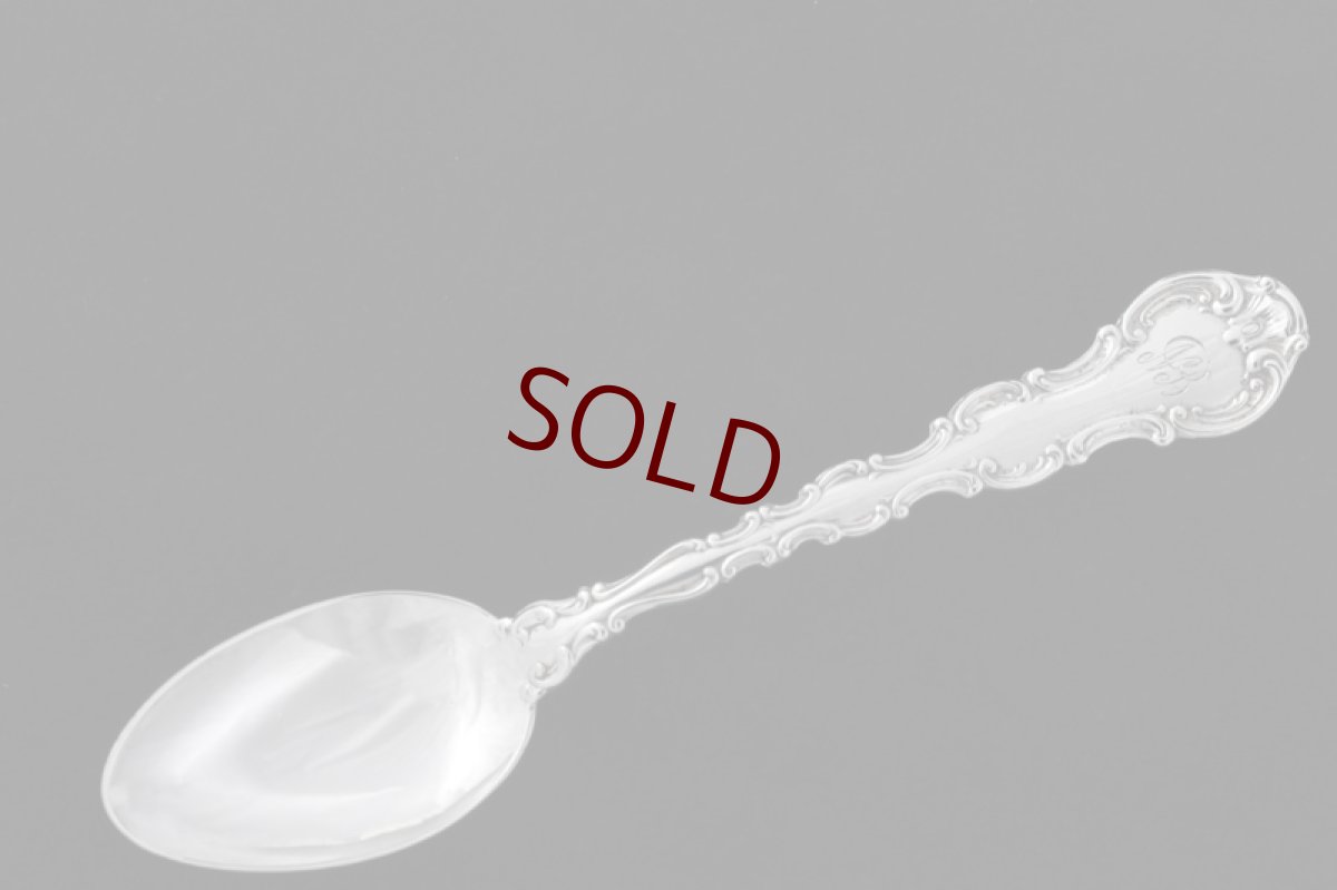 画像7: アンティークシルバー 純銀製（925）1912年 スクロール装飾のフリル付きティースプーン 6本 セット  (7)