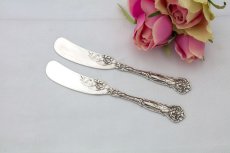 画像4: アンティークシルバー、純銀製（925）1900年前後　アメリカ　アールヌーボー ペア バターナイフ (4)