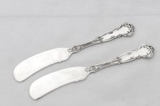 画像5: アンティークシルバー、純銀製（925）1900年前後　アメリカ　アールヌーボー ペア バターナイフ (5)