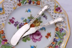 画像3: アンティークシルバー、純銀製（925）1900年前後　アメリカ　アールヌーボー ペア バターナイフ (3)