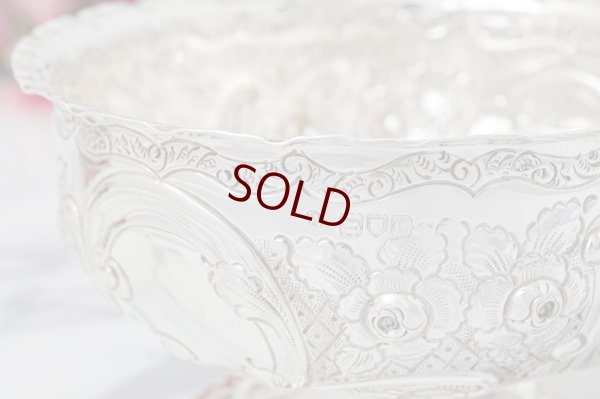 画像5: アンティークシルバー、純銀製（925）1898年 ヴィクトリアンロココ スモール ローズボウル