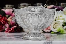 画像6: アンティークシルバー、純銀製（925）1898年 薔薇とお花 ローズボウル (6)