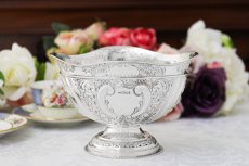 画像7: アンティークシルバー、純銀製（925）1898年 薔薇とお花 ローズボウル (7)