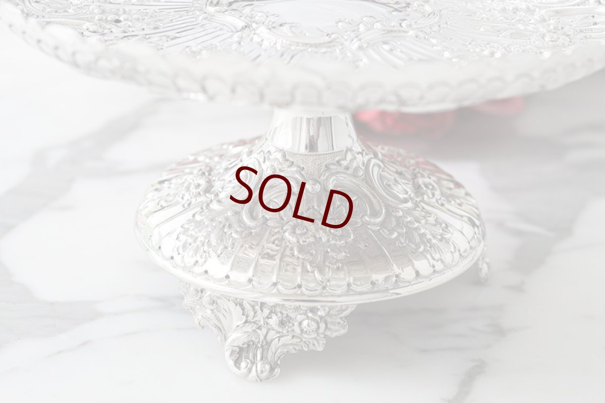 画像7: アンティークシルバー、 純銀製(925)  1888年　  超美彫刻　ペア　コンポート/タッツア/ケーキスタンド (7)