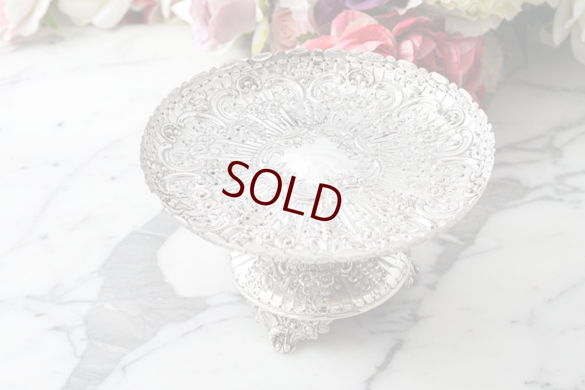 画像5: アンティークシルバー、 純銀製(925)  1888年　  超美彫刻　ペア　コンポート/タッツア/ケーキスタンド (5)