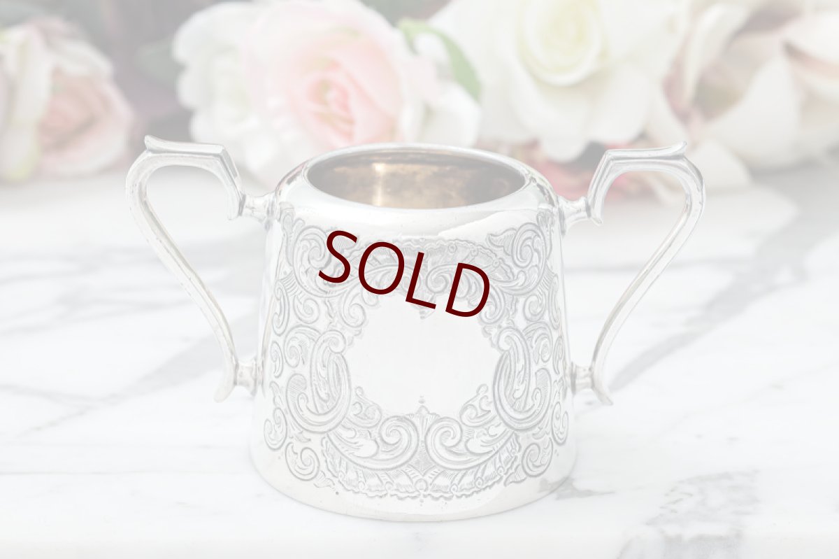 画像10: アンティークシルバー、シルバープレート製　エドウォーディアン　ハンドエングレービング　バチェラーサイズ ティー3点セット (10)