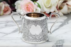 画像10: アンティークシルバー、シルバープレート製　エドウォーディアン　ハンドエングレービング　バチェラーサイズ ティー3点セット (10)