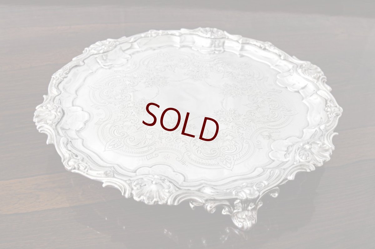 画像4: アンティークシルバー、シルバープレート マッピン＆ウェッブ　美彫刻　薔薇のガーランド　32cm　サルヴァ  (4)