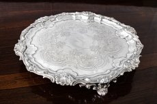 画像4: アンティークシルバー、シルバープレート マッピン＆ウェッブ　美彫刻　薔薇のガーランド　32cm　サルヴァ  (4)