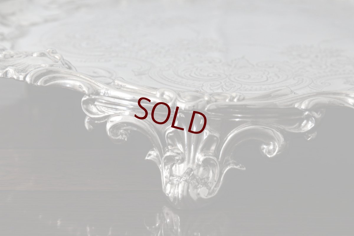 画像6: アンティークシルバー、シルバープレート マッピン＆ウェッブ　美彫刻　薔薇のガーランド　32cm　サルヴァ  (6)