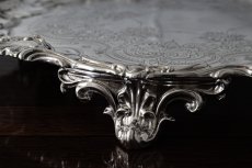 画像6: アンティークシルバー、シルバープレート マッピン＆ウェッブ　美彫刻　薔薇のガーランド　32cm　サルヴァ  (6)