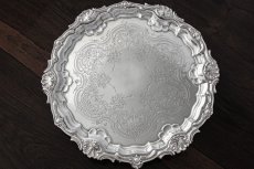 画像3: アンティークシルバー、シルバープレート マッピン＆ウェッブ　美彫刻　薔薇のガーランド　32cm　サルヴァ  (3)