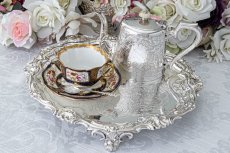 画像8: アンティークシルバー、シルバープレート マッピン＆ウェッブ　美彫刻　薔薇のガーランド　32cm　サルヴァ  (8)