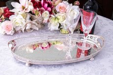 画像10: アンティークシルバー　シルバープレート製　ヴィクトリア時代後期　レア　オーバルギャラリートレイ (10)