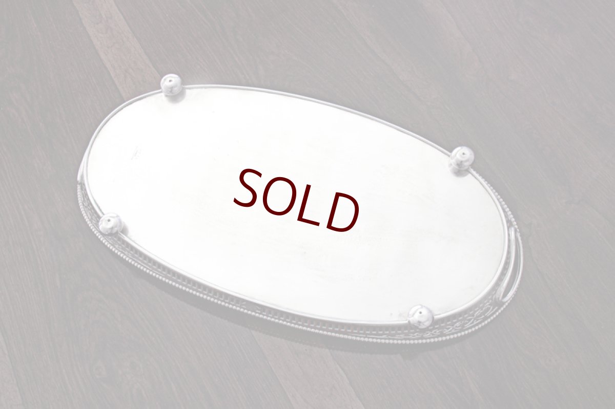 画像8: アンティークシルバー　シルバープレート製　ヴィクトリア時代後期　レア　オーバルギャラリートレイ (8)