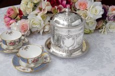 画像1: アンティークシルバー、シルバープレート製　Martin, Hall & Co. ヴィクトリアン  ビスケットボックス (1)