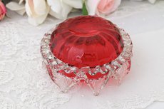 画像6: アンティークシルバー、シルバープレート製 ヴィクトリア時代後期 フリル付き クランベリーグラス ボンボンバスケット/シュガーバスケット (6)