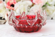 画像5: アンティークシルバー、シルバープレート製 ヴィクトリア時代後期 フリル付き クランベリーグラス ボンボンバスケット/シュガーバスケット (5)