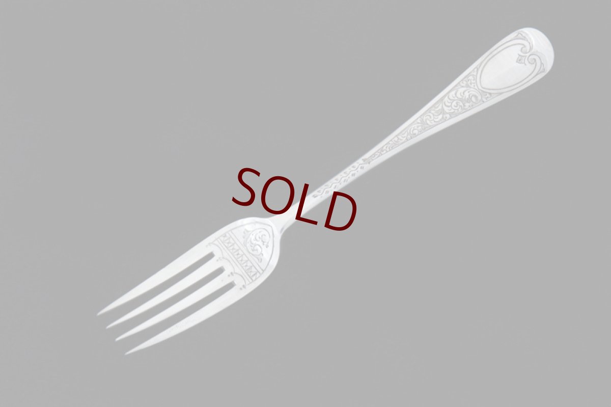 画像5: アンティークシルバー、純銀製（925）1896年  美手彫り クリスニング チャイルド カトラリー3点セット (5)