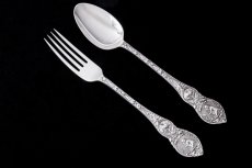 画像2: アンティークシルバー、純銀製（925）1881年  クリスニング　チャイルド　カトラリーセット (2)