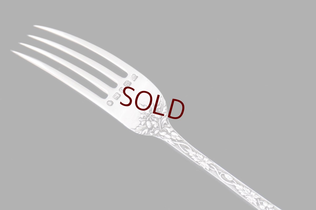 画像8: アンティークシルバー、純銀製（925）1881年  クリスニング　チャイルド　カトラリーセット (8)