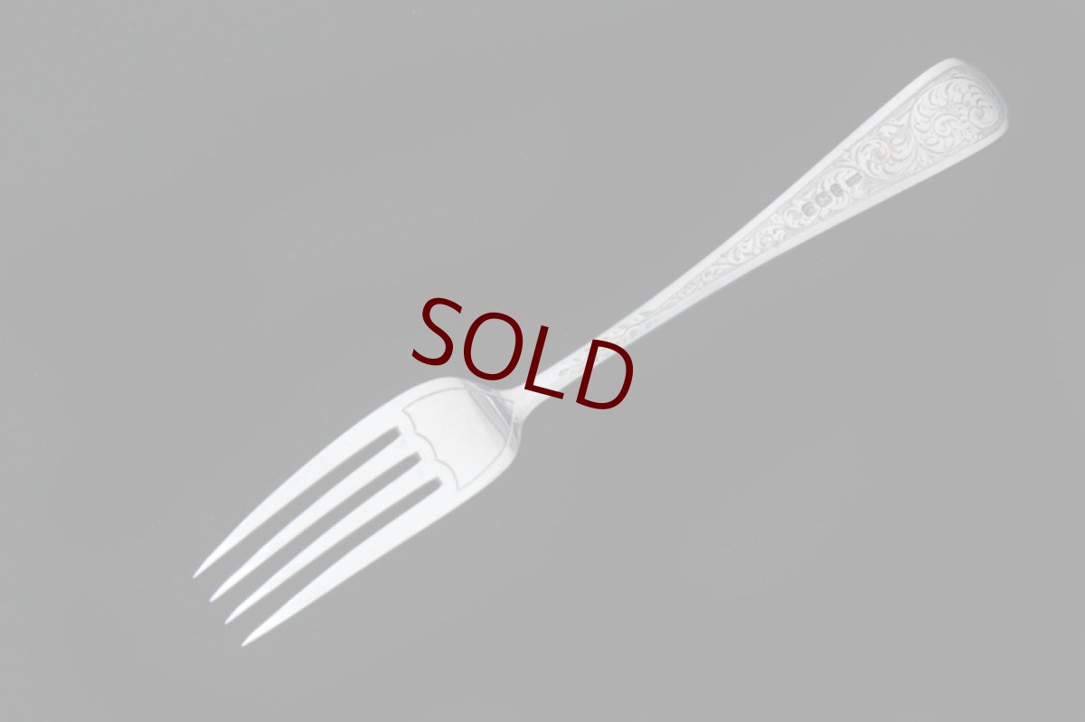 画像6: アンティークシルバー、純銀製（925）1896年  美手彫り クリスニング チャイルド カトラリー3点セット (6)