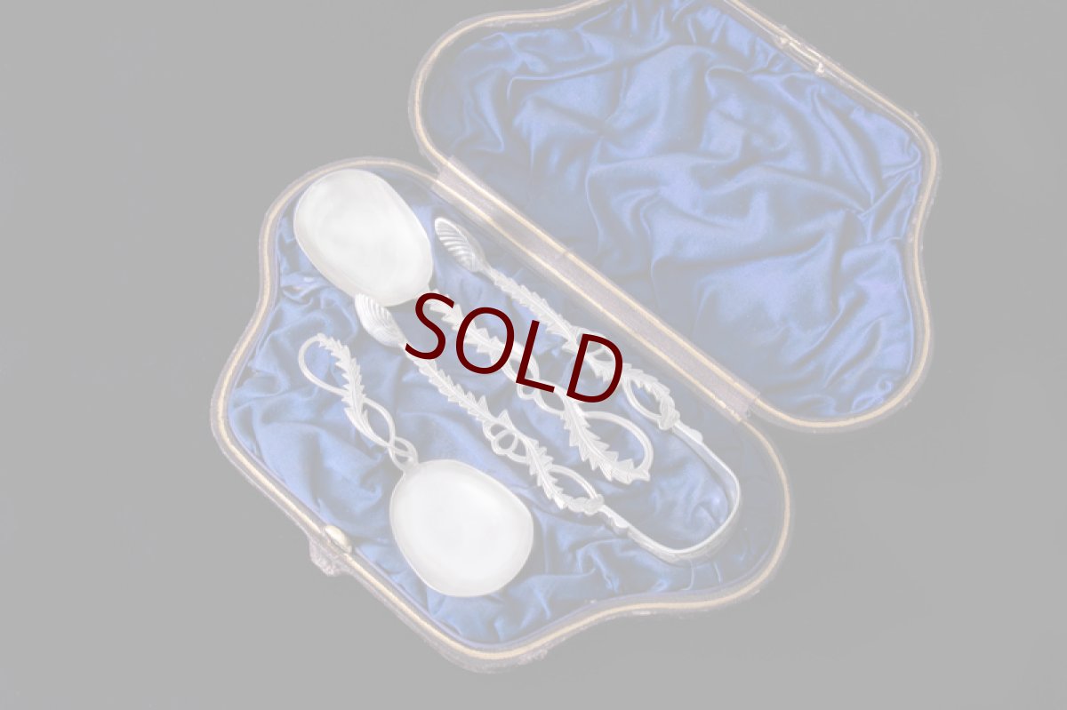 画像1: アンティークシルバー 純銀製(925)  1882年 ティータイムサービングセット (1)