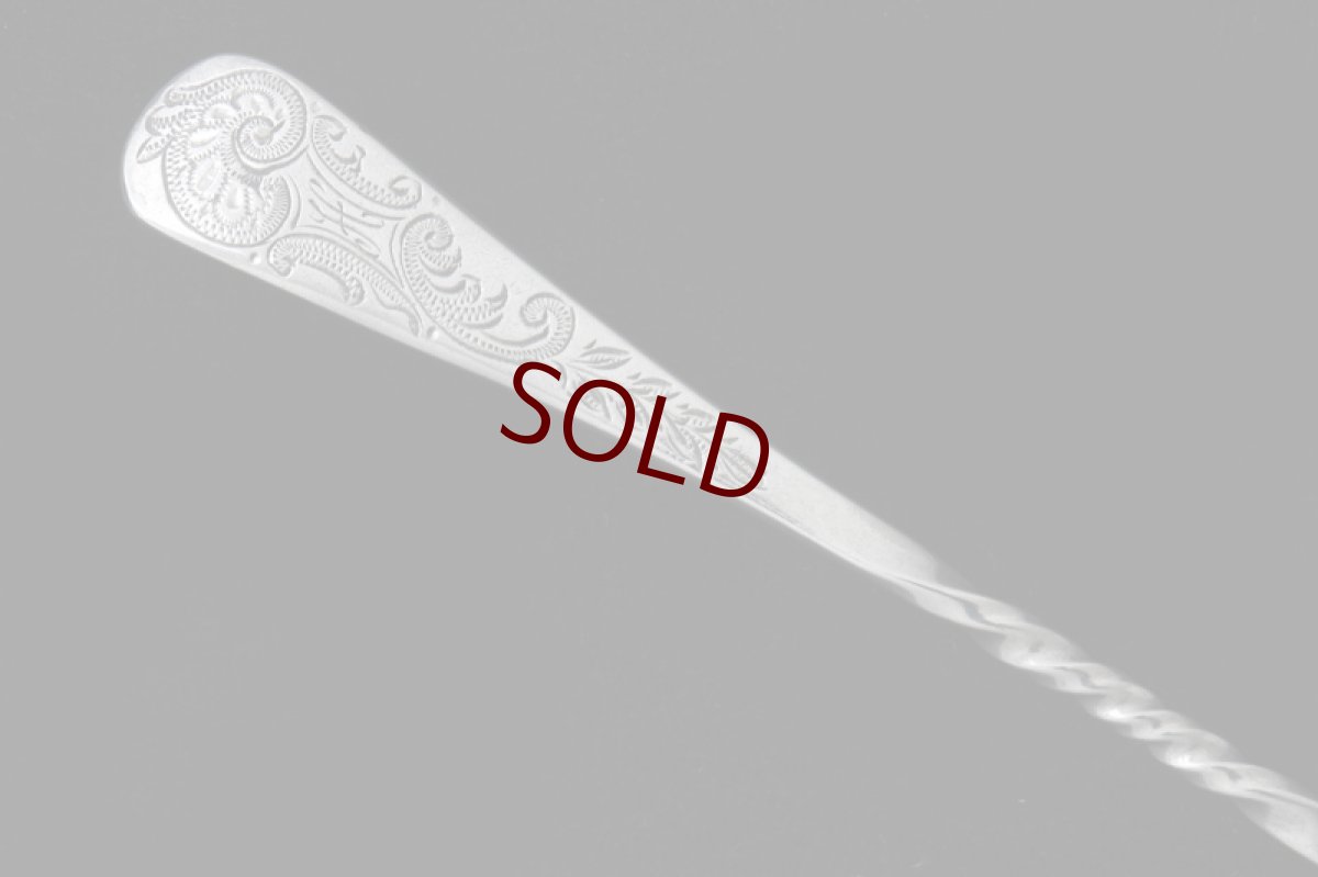 画像5: アンティークシルバー 純銀製(925) 1905年 ロココ調 ハンドル貝のボウル　ティースプーン6本セット (5)