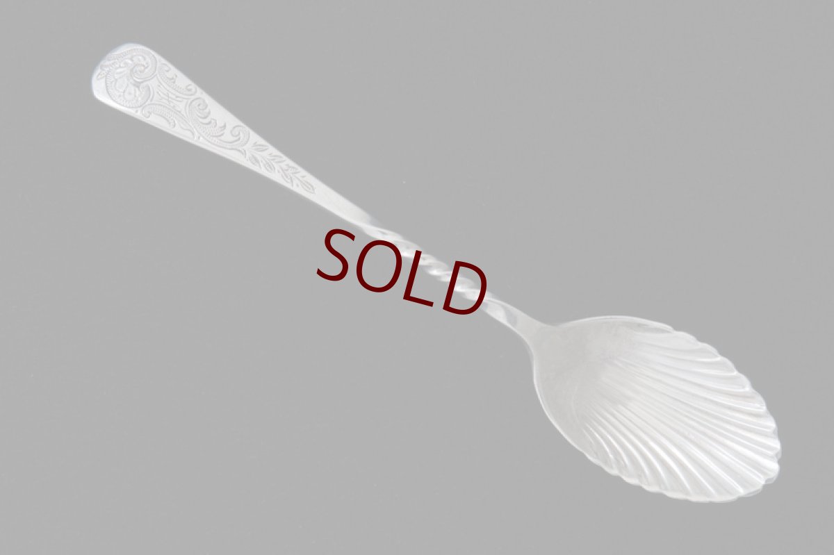 画像6: アンティークシルバー 純銀製(925) 1905年 ロココ調 ハンドル貝のボウル　ティースプーン6本セット (6)